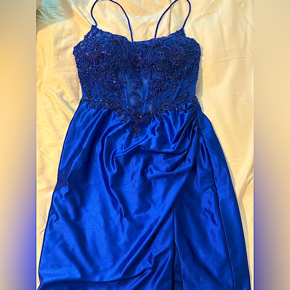 Clarisse Sapphire Blue Mini Dress